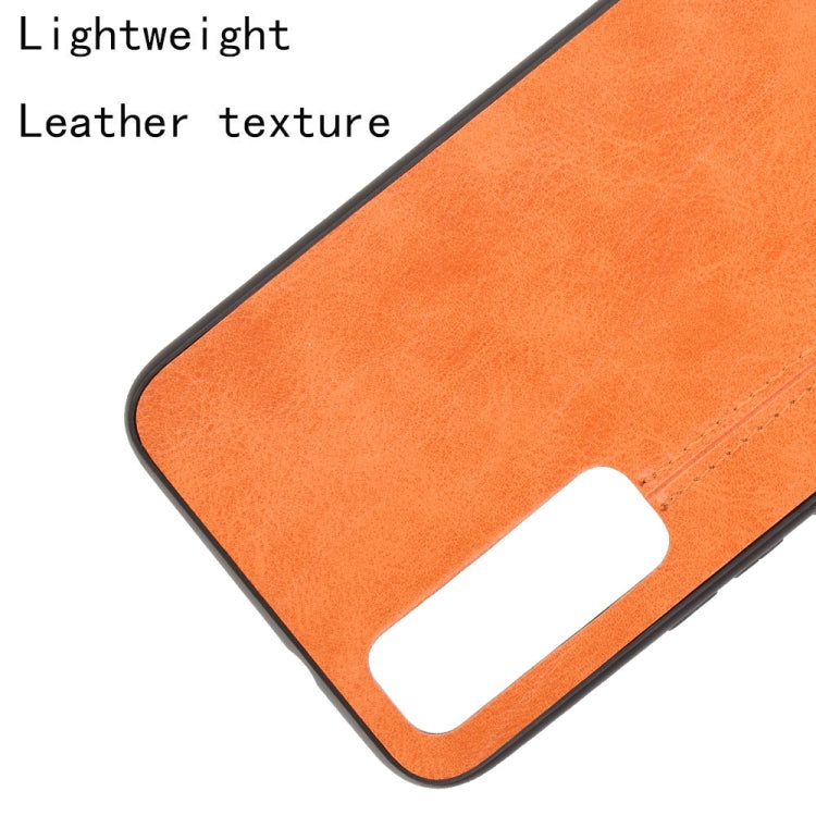 For vivo Y73s/S7e Shockproof Sewing Cow Pattern Skin PC + PU + TPU Case