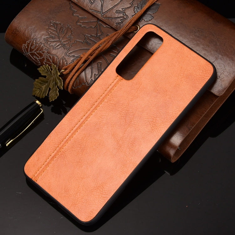 For vivo Y73s/S7e Shockproof Sewing Cow Pattern Skin PC + PU + TPU Case