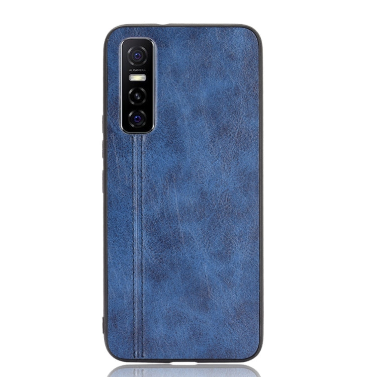 For vivo Y73s/S7e Shockproof Sewing Cow Pattern Skin PC + PU + TPU Case