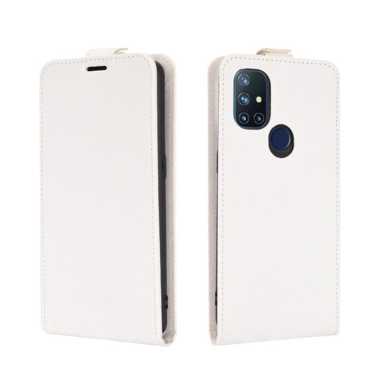 For OnePlus Nord N10 5G R64 Texture Single Vertical Flip Leather Protective Case with Card Slots & Photo Frame