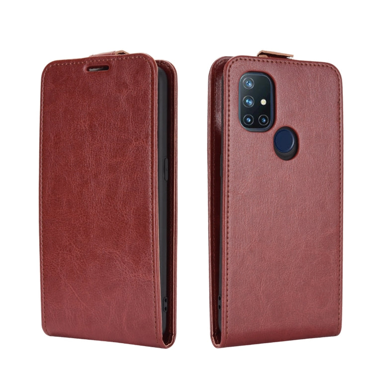 For OnePlus Nord N10 5G R64 Texture Single Vertical Flip Leather Protective Case with Card Slots & Photo Frame