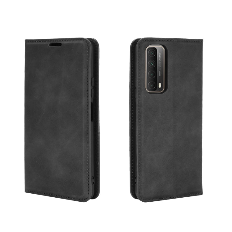 For Huawei P smart 2021 Retro-skin Business Magnetic Suction Leather Case with Holder & Card Slots & Wallet
