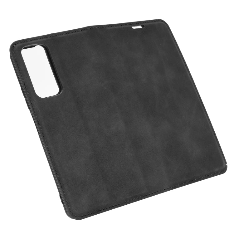 For Huawei P smart 2021 Retro-skin Business Magnetic Suction Leather Case with Holder & Card Slots & Wallet