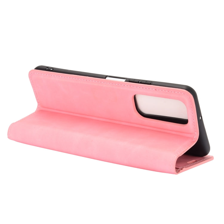 For Huawei P smart 2021 Retro-skin Business Magnetic Suction Leather Case with Holder & Card Slots & Wallet