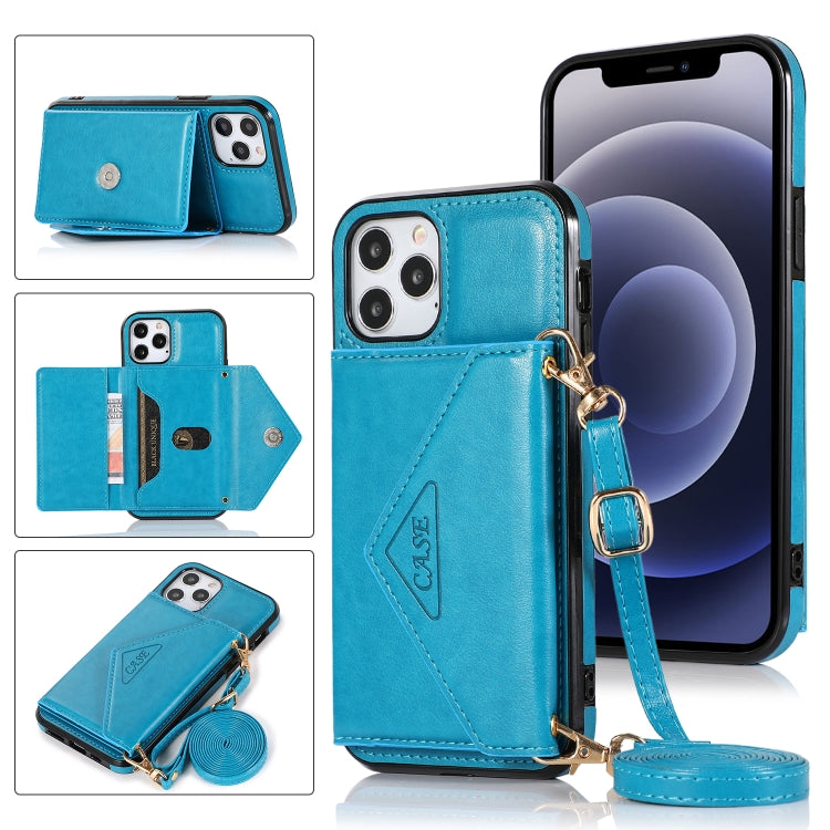 For iPhone 12 Pro Max Multi-functional Cross-body Card Bag TPU+PU Back Cover Case with Holder & Card Slot & Wallet