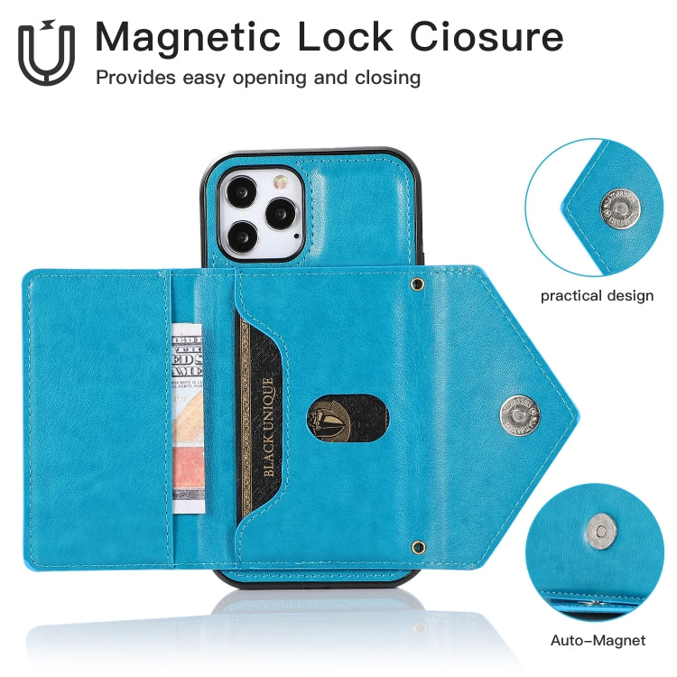 For iPhone 12 Pro Max Multi-functional Cross-body Card Bag TPU+PU Back Cover Case with Holder & Card Slot & Wallet