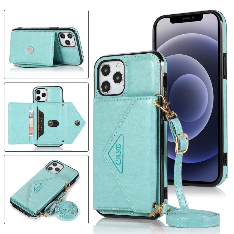 For iPhone 12 Pro Max Multi-functional Cross-body Card Bag TPU+PU Back Cover Case with Holder & Card Slot & Wallet