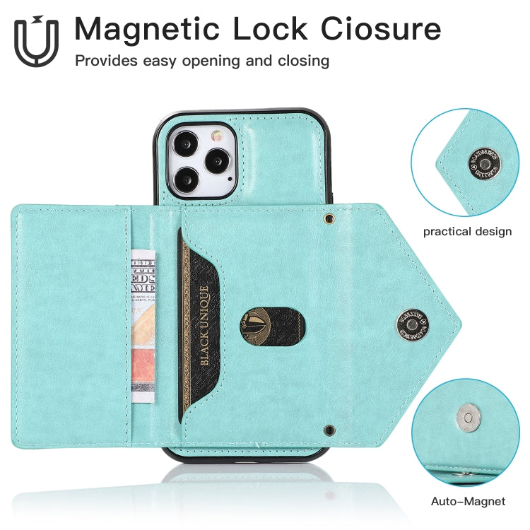 For iPhone 12 Pro Max Multi-functional Cross-body Card Bag TPU+PU Back Cover Case with Holder & Card Slot & Wallet