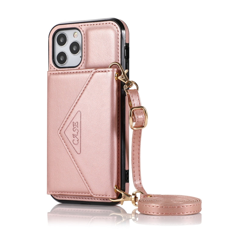 For iPhone 12 Pro Max Multi-functional Cross-body Card Bag TPU+PU Back Cover Case with Holder & Card Slot & Wallet