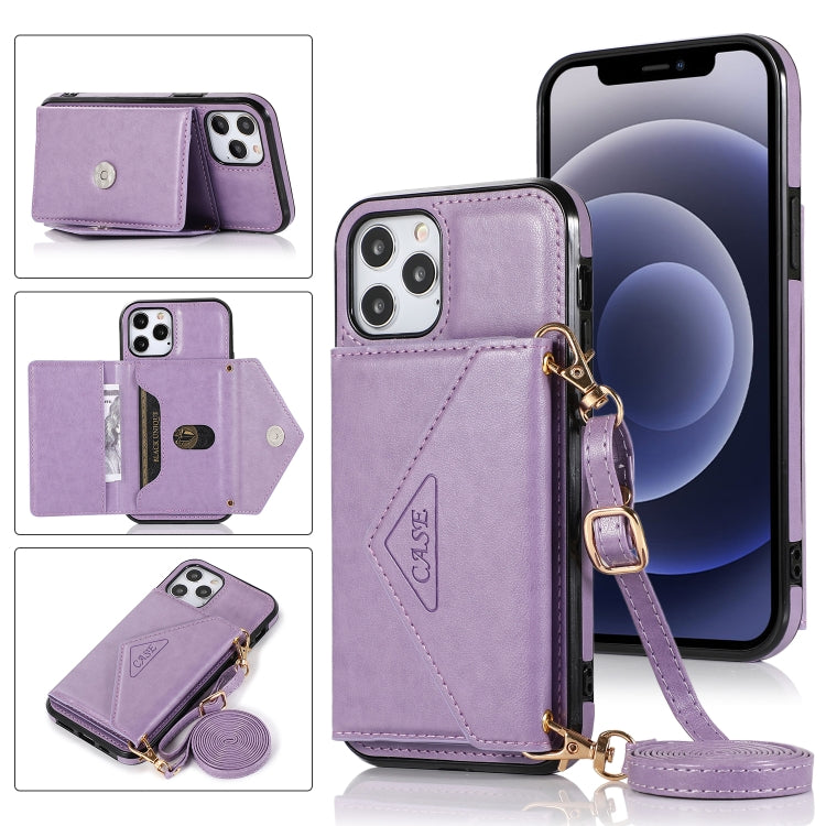For iPhone 12 Pro Max Multi-functional Cross-body Card Bag TPU+PU Back Cover Case with Holder & Card Slot & Wallet