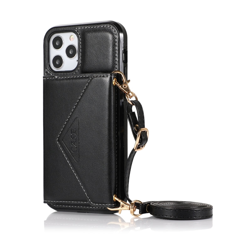 For iPhone 12 Pro Max Multi-functional Cross-body Card Bag TPU+PU Back Cover Case with Holder & Card Slot & Wallet