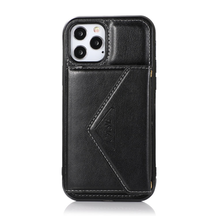 For iPhone 12 Pro Max Multi-functional Cross-body Card Bag TPU+PU Back Cover Case with Holder & Card Slot & Wallet