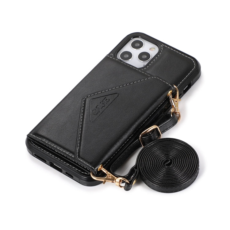For iPhone 12 Pro Max Multi-functional Cross-body Card Bag TPU+PU Back Cover Case with Holder & Card Slot & Wallet