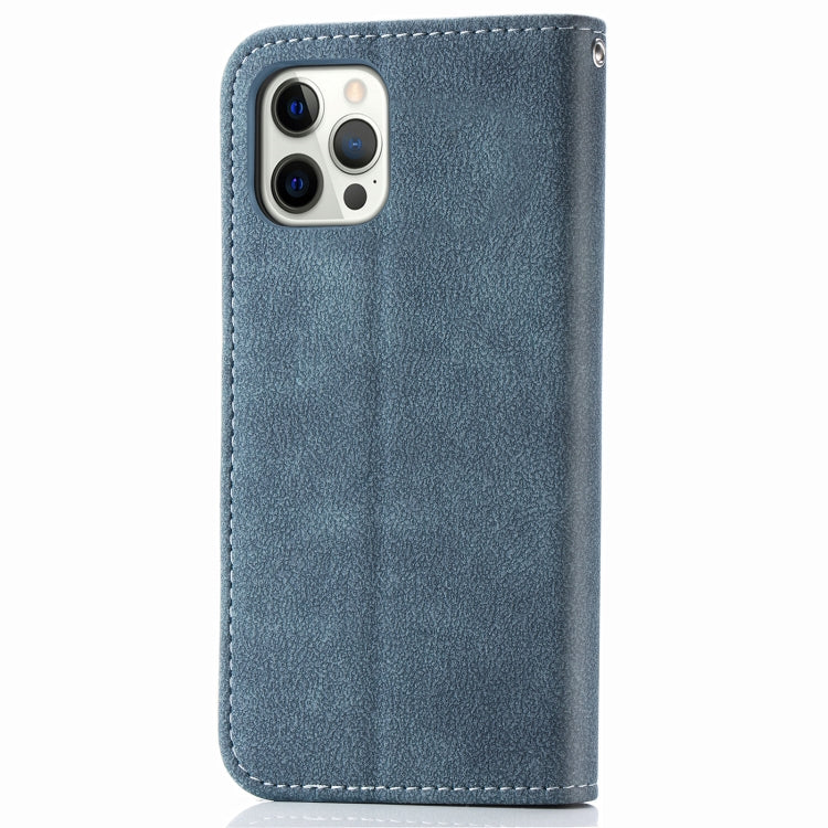 For iPhone 12 Pro Max Rotary Card Matte PU Leather Case with Card Slots & Photo Frame & Holder