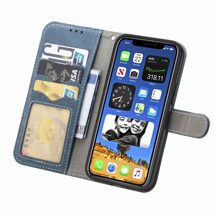 For iPhone 12 Pro Max Rotary Card Matte PU Leather Case with Card Slots & Photo Frame & Holder