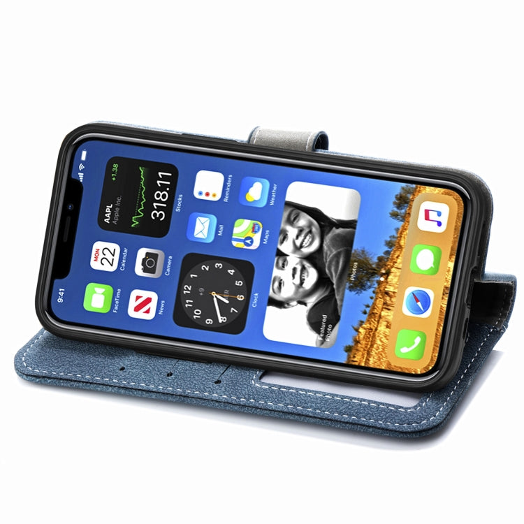 For iPhone 12 Pro Max Rotary Card Matte PU Leather Case with Card Slots & Photo Frame & Holder