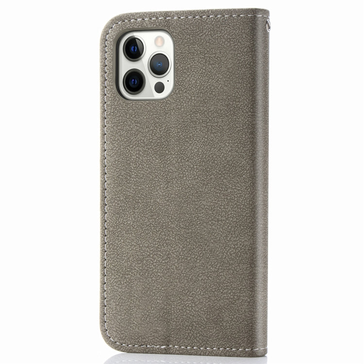 For iPhone 12 Pro Max Rotary Card Matte PU Leather Case with Card Slots & Photo Frame & Holder