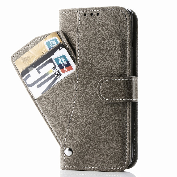 For iPhone 12 / 12 Pro Rotary Card Matte PU Leather Case with Card Slots & Photo Frame & Holder