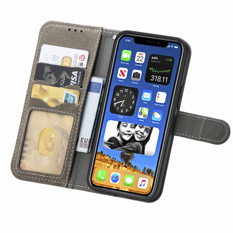 For iPhone 12 / 12 Pro Rotary Card Matte PU Leather Case with Card Slots & Photo Frame & Holder