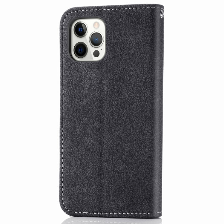 For iPhone 12 mini Rotary Card Matte PU Leather Case with Card Slots & Photo Frame & Holder