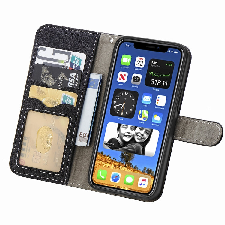 For iPhone 12 mini Rotary Card Matte PU Leather Case with Card Slots & Photo Frame & Holder