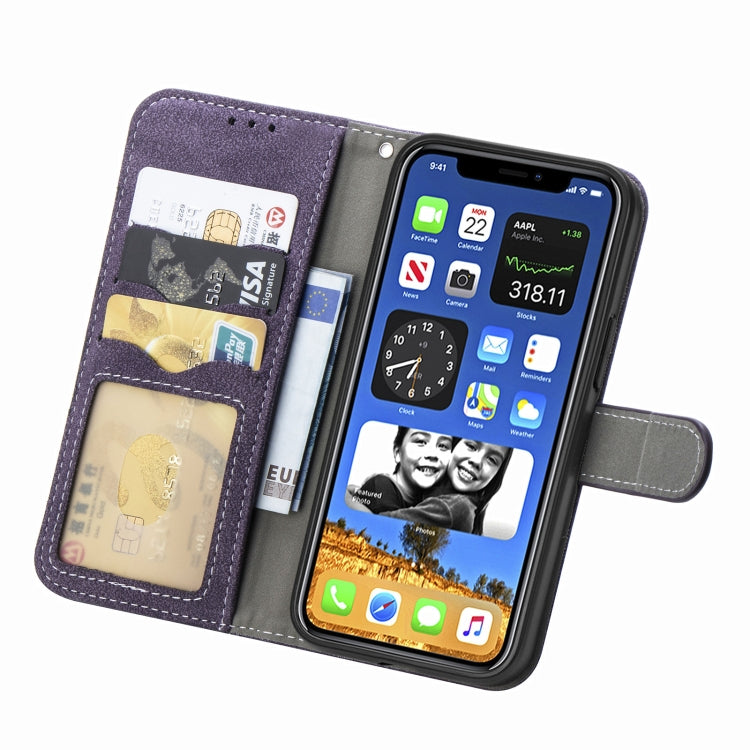 For iPhone 12 mini Rotary Card Matte PU Leather Case with Card Slots & Photo Frame & Holder
