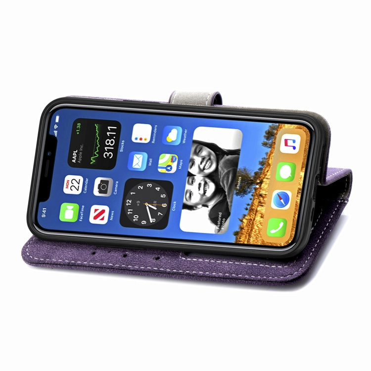 For iPhone 12 mini Rotary Card Matte PU Leather Case with Card Slots & Photo Frame & Holder