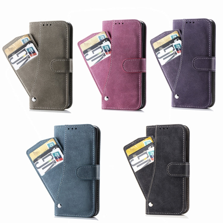 For iPhone 12 mini Rotary Card Matte PU Leather Case with Card Slots & Photo Frame & Holder