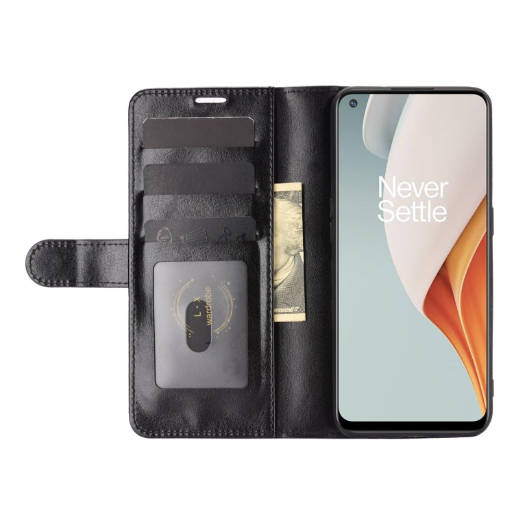 For OnePlus Nord N100 R64 Texture Single Horizontal Flip Protective Case with Holder & Card Slots & Wallet& Photo Frame