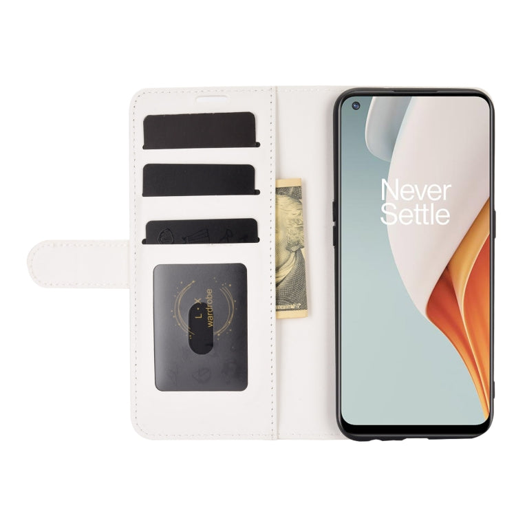 For OnePlus Nord N100 R64 Texture Single Horizontal Flip Protective Case with Holder & Card Slots & Wallet& Photo Frame