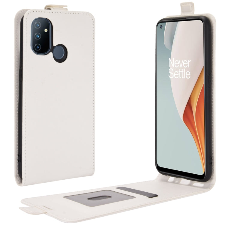 For OnePlus Nord N100 R64 Texture Single Vertical Flip Leather Protective Case with Card Slots & Photo Frame