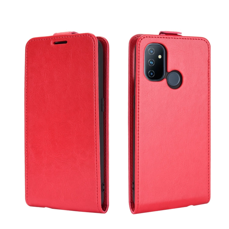 For OnePlus Nord N100 R64 Texture Single Vertical Flip Leather Protective Case with Card Slots & Photo Frame