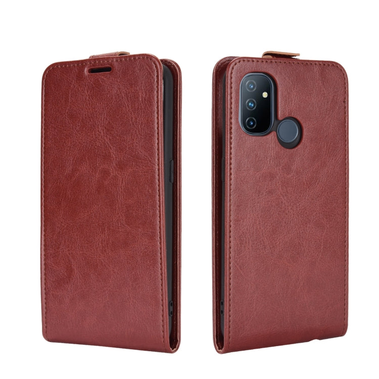 For OnePlus Nord N100 R64 Texture Single Vertical Flip Leather Protective Case with Card Slots & Photo Frame