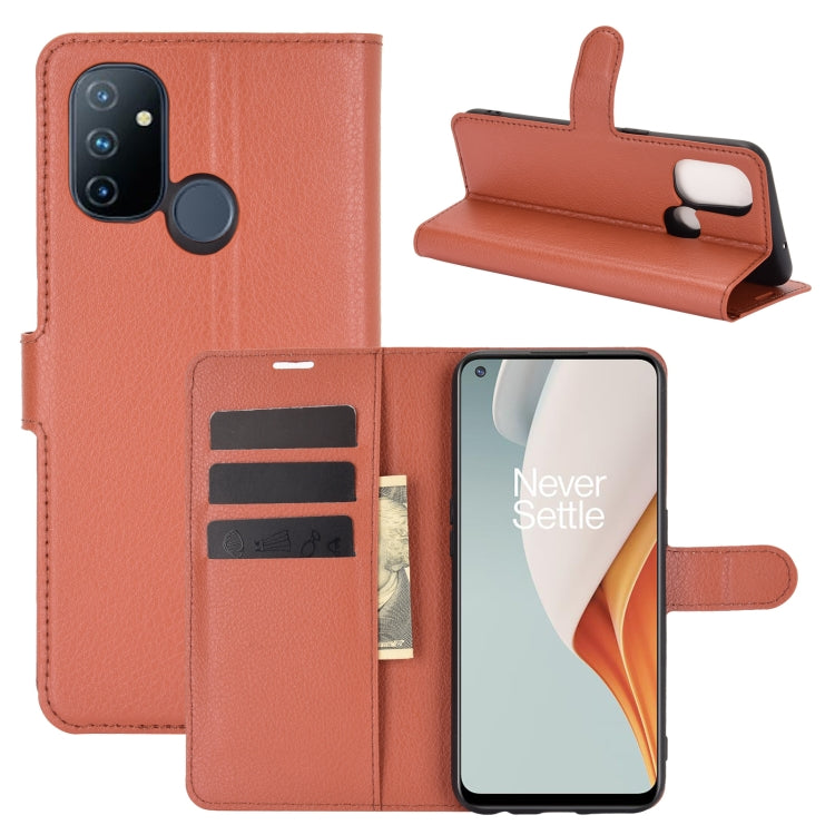 For OnePlus Nord N100 Litchi Texture Horizontal Flip Protective Case with Holder & Card Slots & Wallet