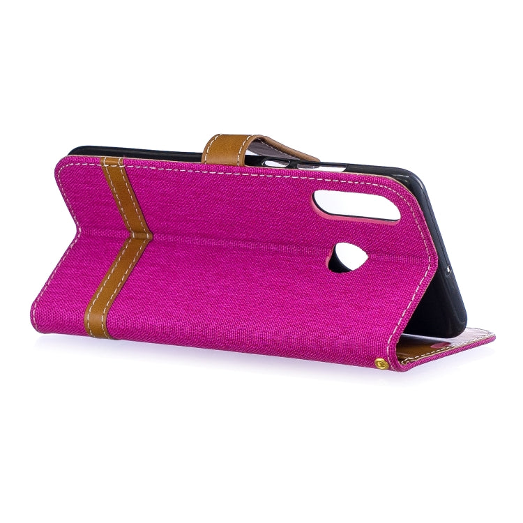 Color Matching Denim Texture Leather Case for Xiaomi Redmi 7, with Holder & Card Slots & Wallet & Lanyard