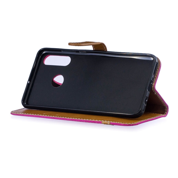 Color Matching Denim Texture Leather Case for Xiaomi Redmi 7, with Holder & Card Slots & Wallet & Lanyard