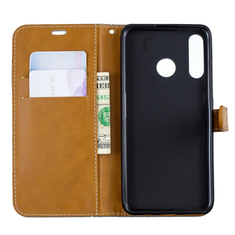 Color Matching Denim Texture Leather Case for Xiaomi Redmi 7, with Holder & Card Slots & Wallet & Lanyard