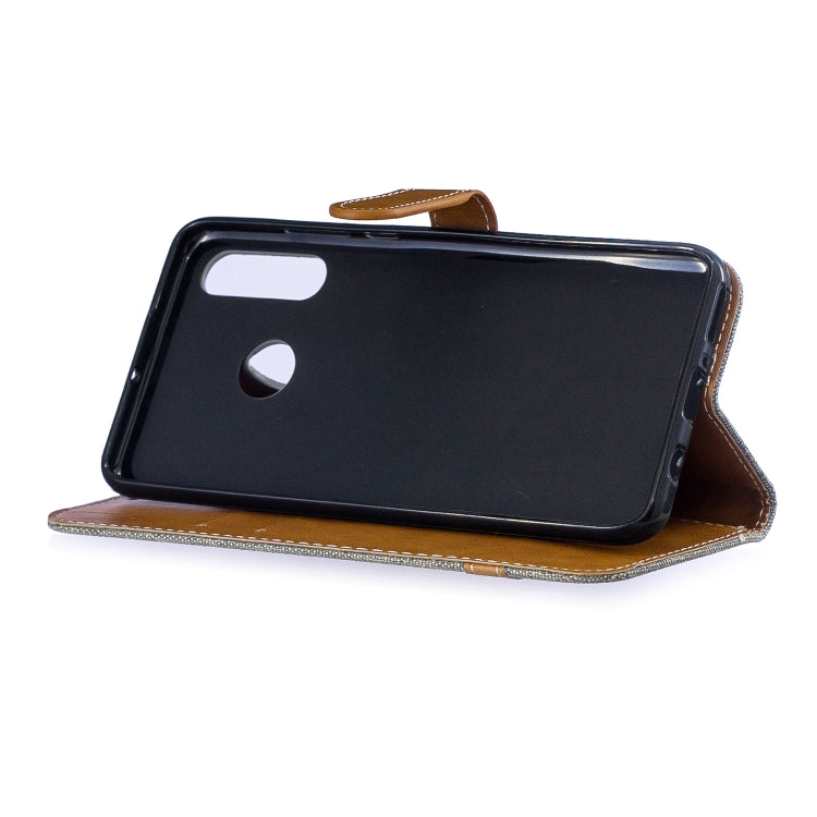 Color Matching Denim Texture Leather Case for Xiaomi Redmi 7, with Holder & Card Slots & Wallet & Lanyard