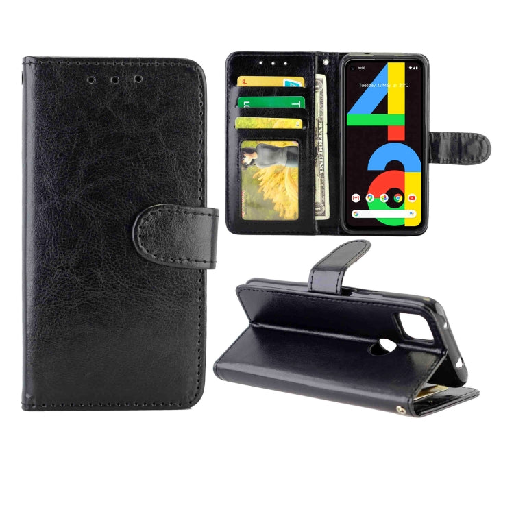 For Goolgle Pixel 4a (4G) Crazy Horse Texture Leather Horizontal Flip Protective Case with Holder & Card Slots & Wallet & Photo Frame