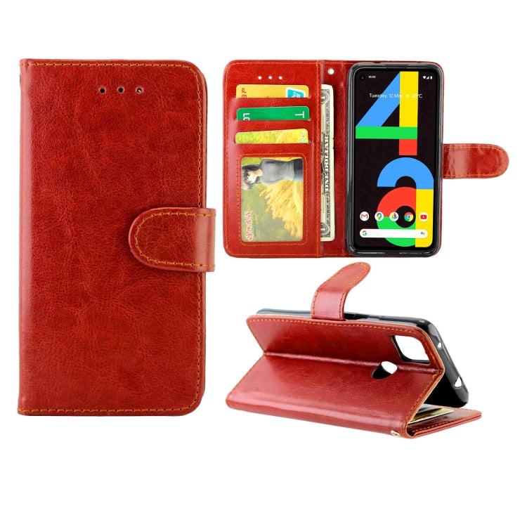 For Goolgle Pixel 4a (4G) Crazy Horse Texture Leather Horizontal Flip Protective Case with Holder & Card Slots & Wallet & Photo Frame
