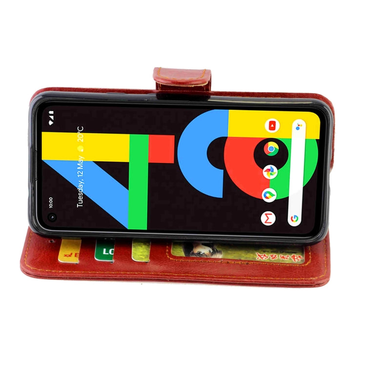 For Goolgle Pixel 4a (4G) Crazy Horse Texture Leather Horizontal Flip Protective Case with Holder & Card Slots & Wallet & Photo Frame