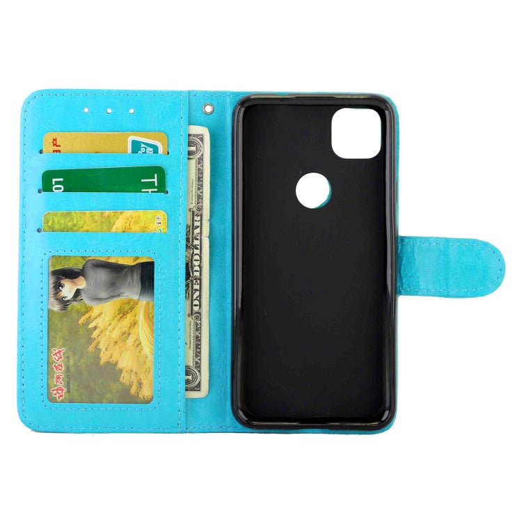 For Goolgle Pixel 4a (4G) Crazy Horse Texture Leather Horizontal Flip Protective Case with Holder & Card Slots & Wallet & Photo Frame