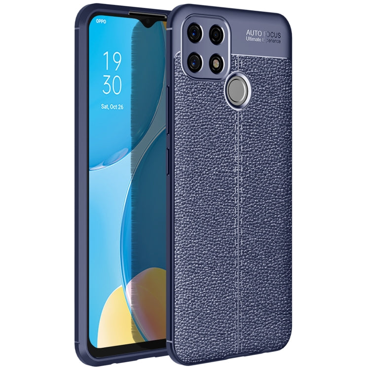 For OPPO A15 Litchi Texture TPU Shockproof Case