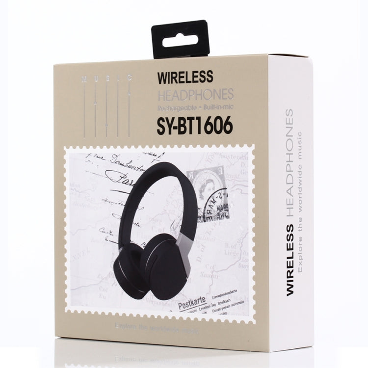 BT1606 Head-mounted Foldable Stereo Bluetooth Wireless Headset Bluetooth 5.0 with Microphone 3.5mm Audio Jack