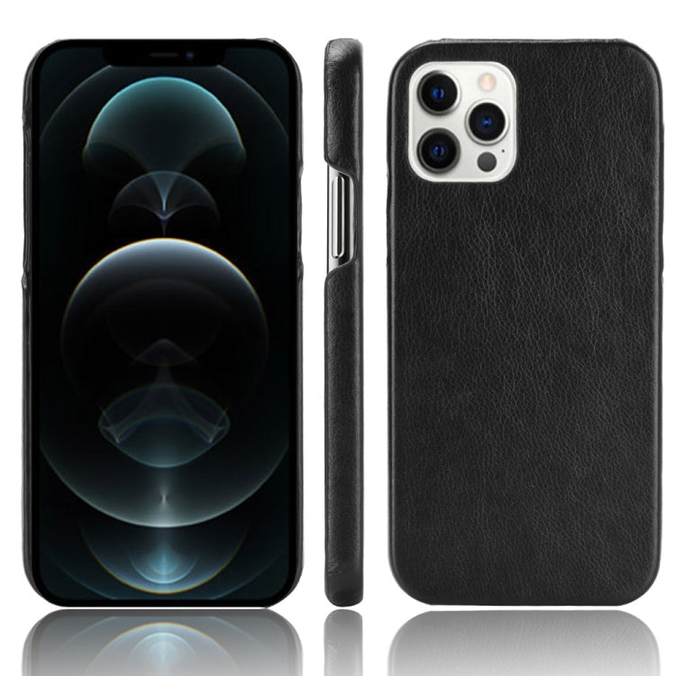 For iPhone 12 / 12 Pro Shockproof Litchi Texture PC + PU Case