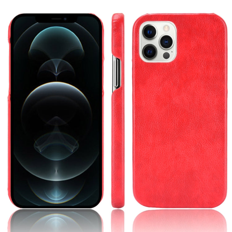 For iPhone 12 / 12 Pro Shockproof Litchi Texture PC + PU Case
