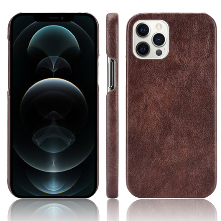 For iPhone 12 / 12 Pro Shockproof Litchi Texture PC + PU Case