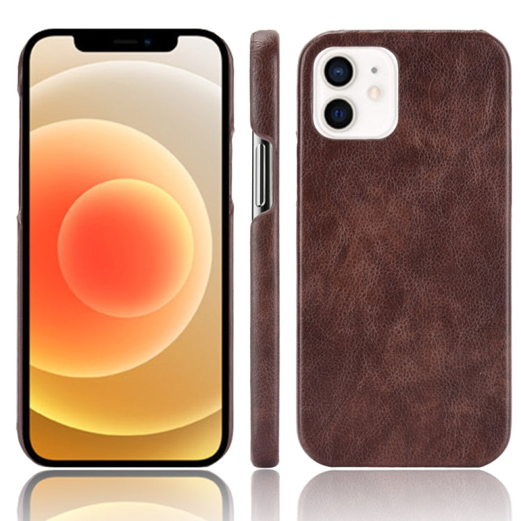 For iPhone 12 mini Shockproof Litchi Texture PC + PU Case