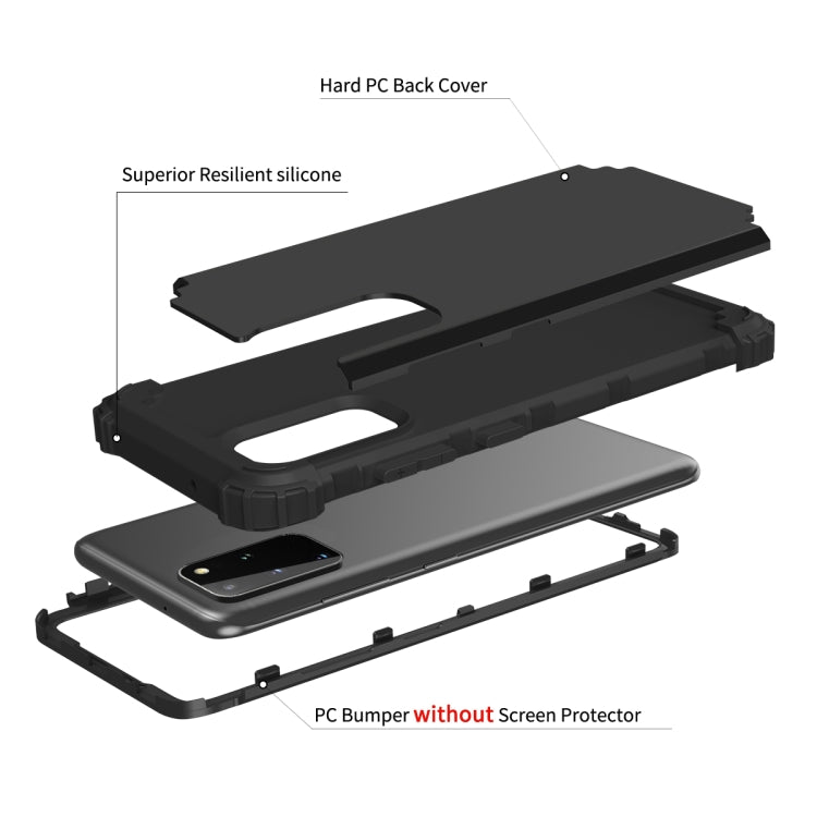 For Samsung Galaxy Note20 Ultra PC + Silicone Three-piece Shockproof Protection Case