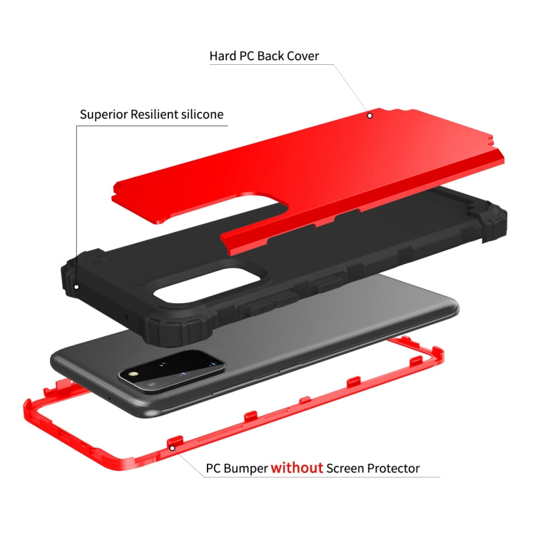 For Samsung Galaxy Note20 Ultra PC + Silicone Three-piece Shockproof Protection Case